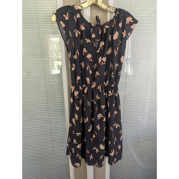 Lauren Conrad Navy Blue Casual Dress Back Tie Travel Vacation Summer Size XS - Picture 4 of 8